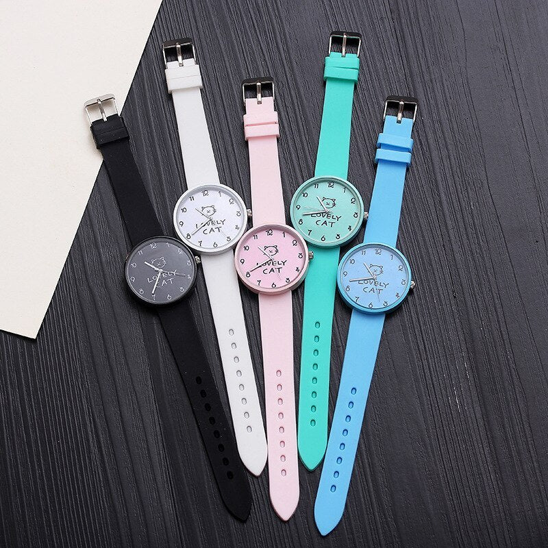 Cute Lovely Cat Watch for Kids