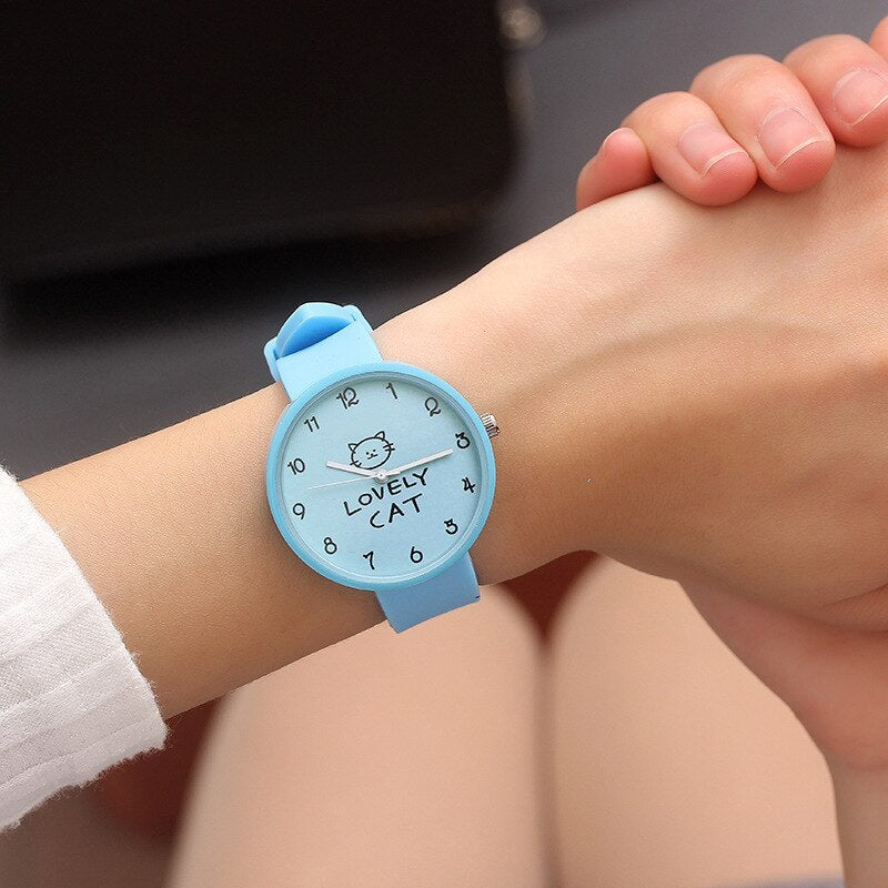 Cute Lovely Cat Watch for Kids