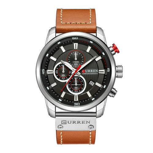 CURREN - IGNITE LEATHER QUARTZ