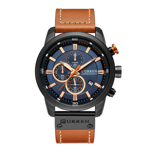 CURREN - IGNITE LEATHER QUARTZ