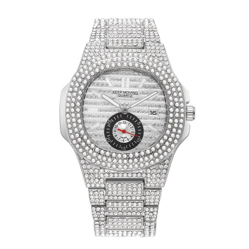 Jeweled Couple Calendar Watch