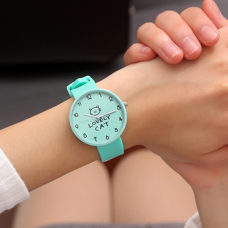 Cute Lovely Cat Watch for Kids