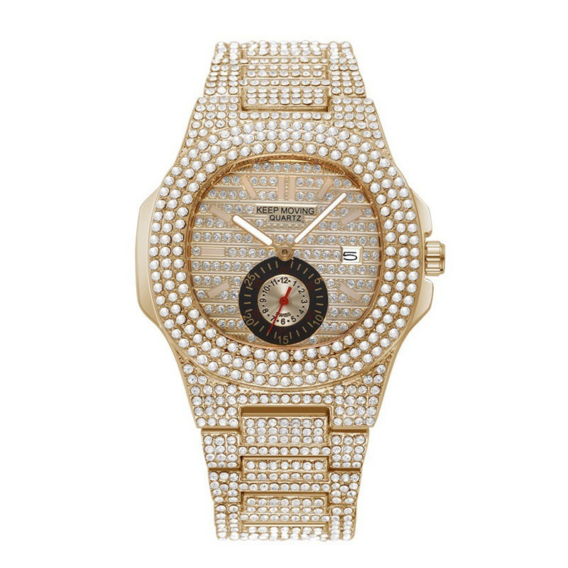 Jeweled Couple Calendar Watch