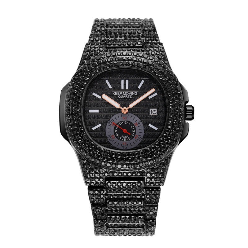 Jeweled Couple Calendar Watch