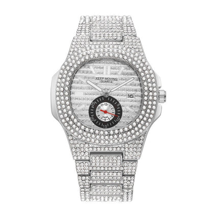Jeweled Couple Calendar Watch