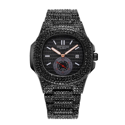 Jeweled Couple Calendar Watch